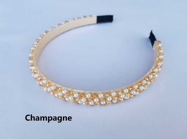 PEARL and CRYSTAL ENCRUSTED HEADBAND