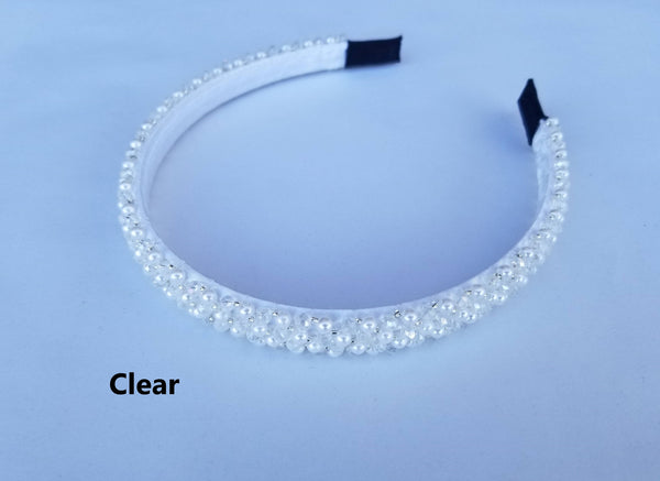 PEARL and CRYSTAL ENCRUSTED HEADBAND