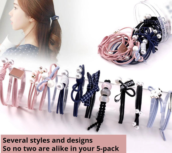 6-PACK FANCY ELASTIC HAIR TIES